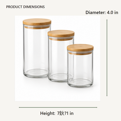 Clear Pantry Jar Set dimensions in inches
