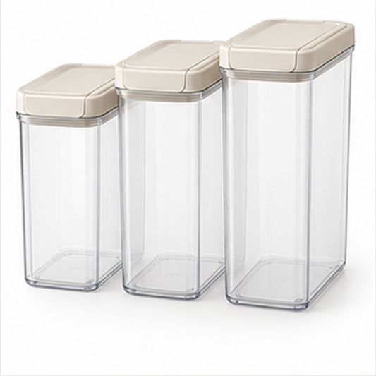 Rectangular Cereal Container Set on a white background