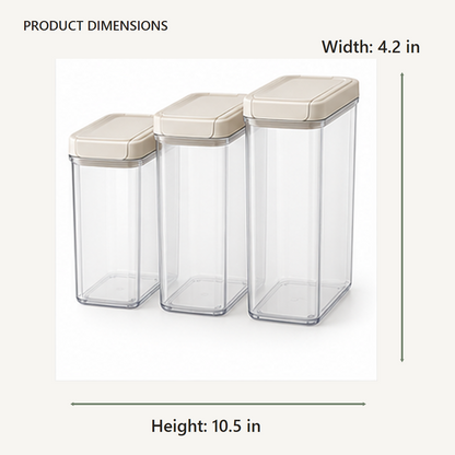 Rectangular Cereal Container Set dimensions in inches