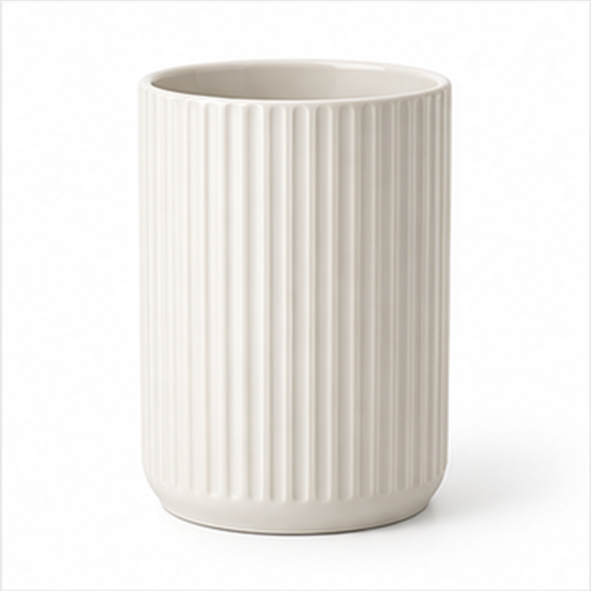 Ribbed Ceramic Utensil Holder on a white background