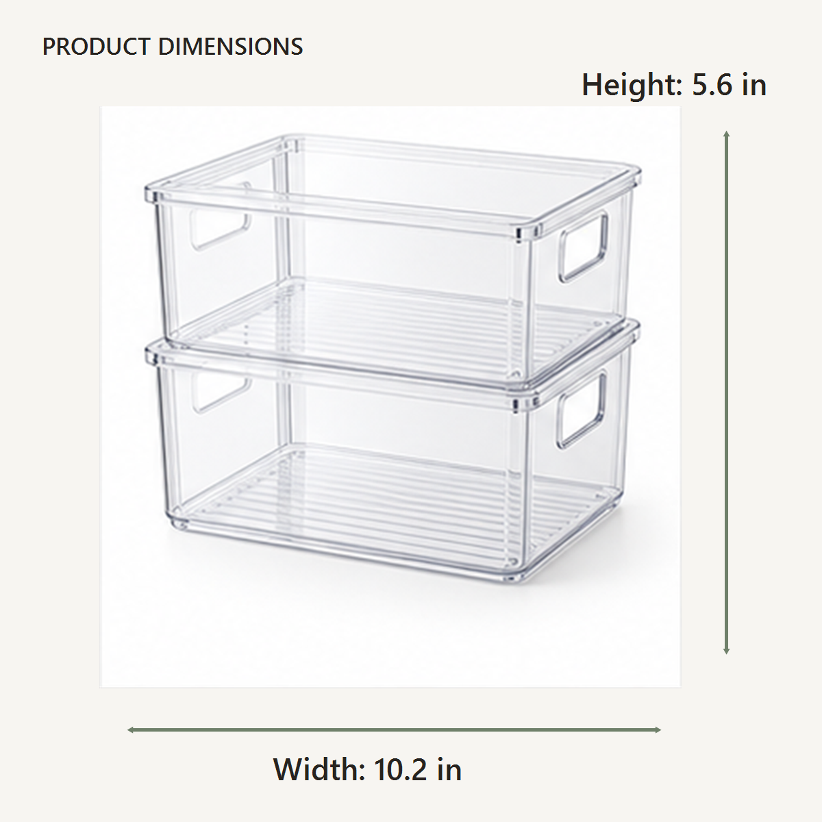 Stackable Clear Snack Bins dimensions in inches