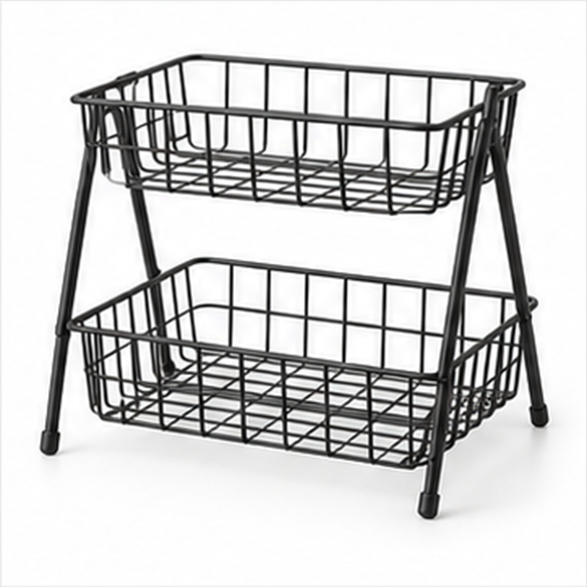 Two Tier Countertop Basket Rack on a white background