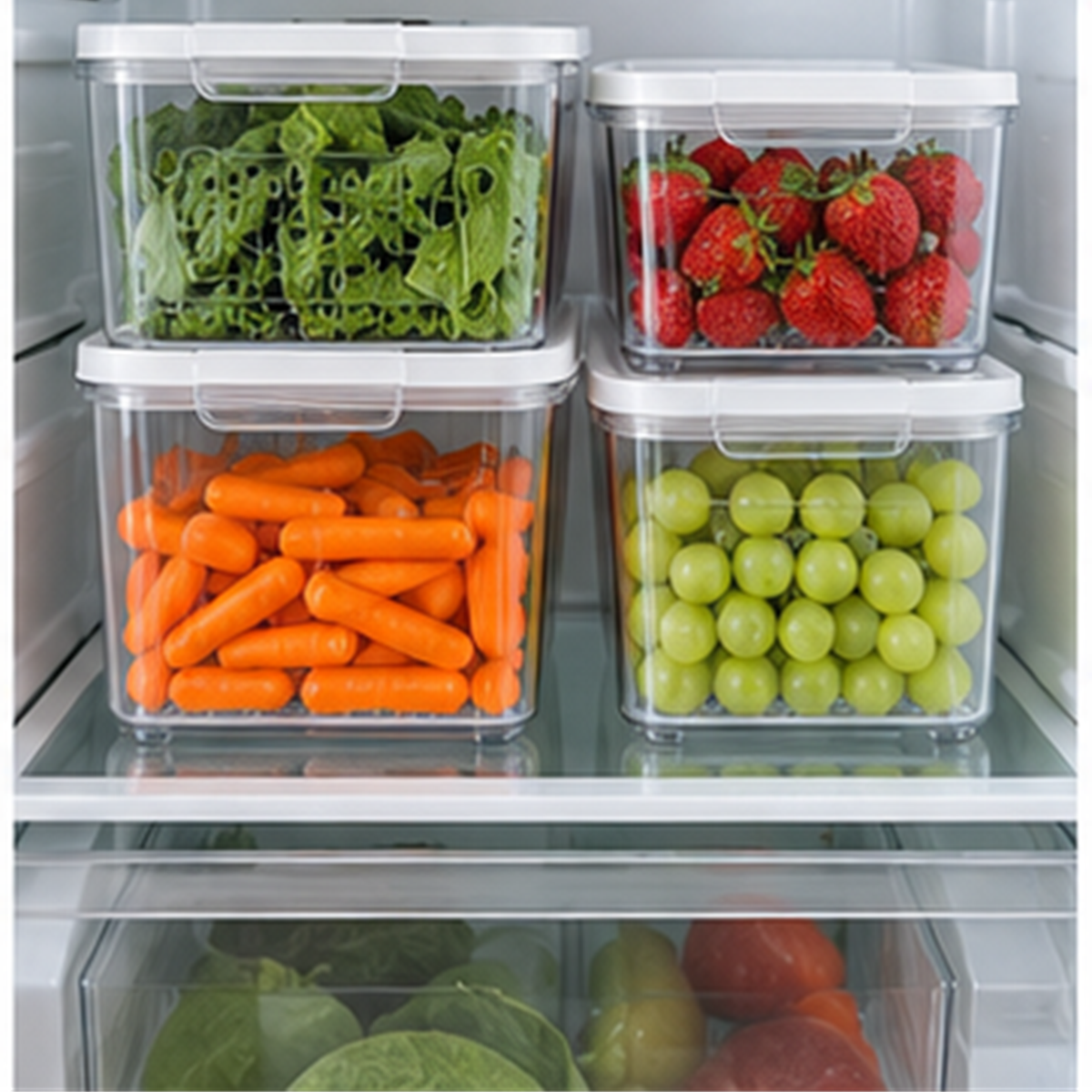 Ventilated Produce Keeper Set in use