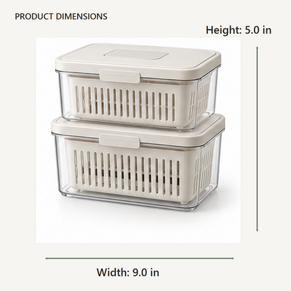 Ventilated Produce Keeper Set dimensions in inches